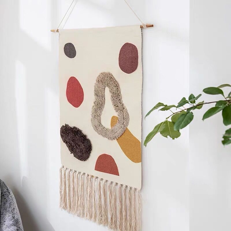 Cartoon Tufted Tapestry Hand Knotted Wall Hanging Macrame Home Decor Kids Room Door Hanging Ornament Handcrafted India Tapestry